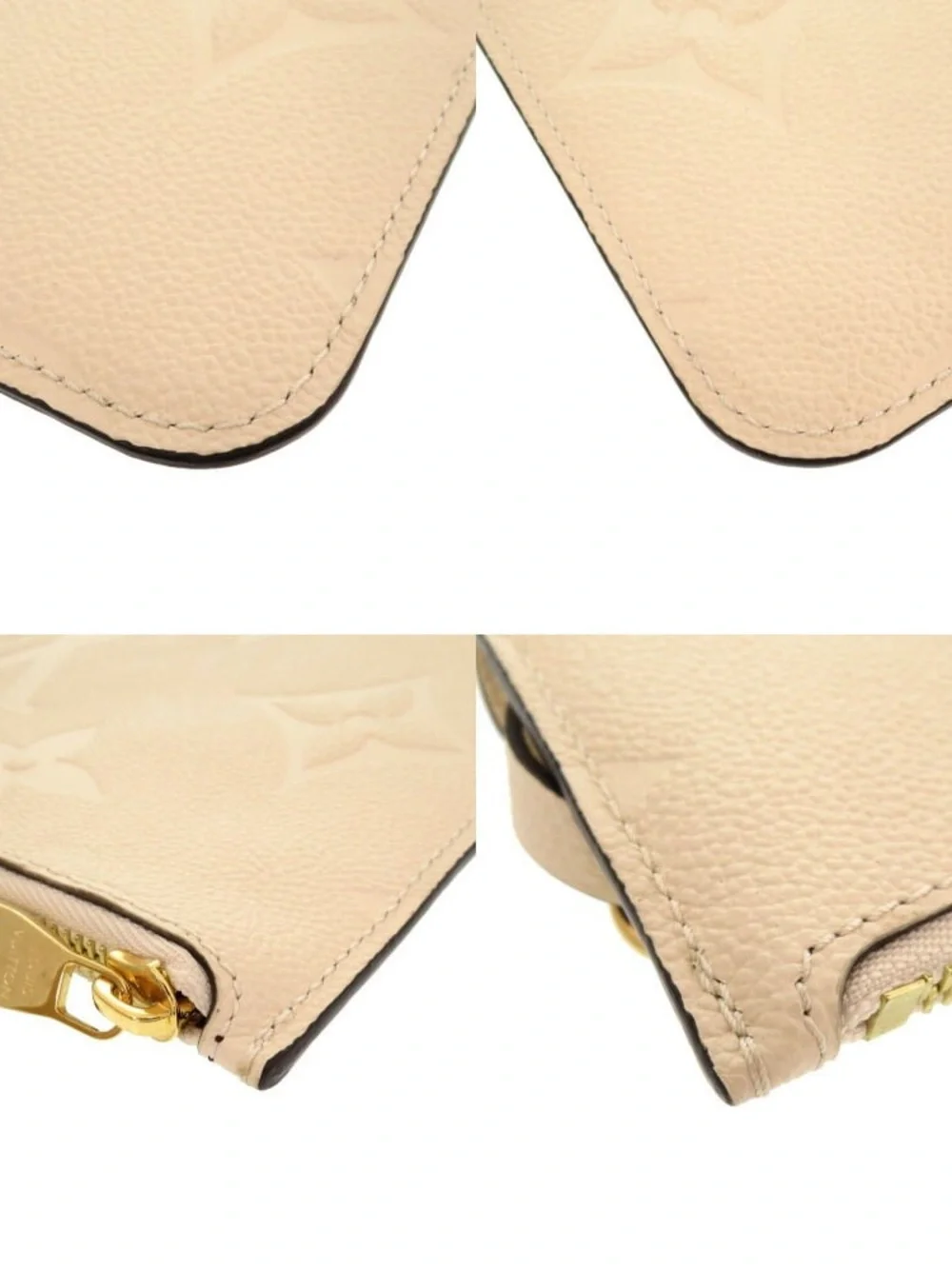 Authentic Louis Vuitton Neverfull GM Empreinte cream monogram pouch wristlet